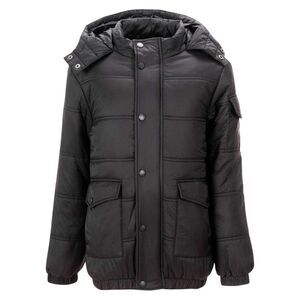 Firetrap Boys Quilted Faux Fur Hood Jacket / Black